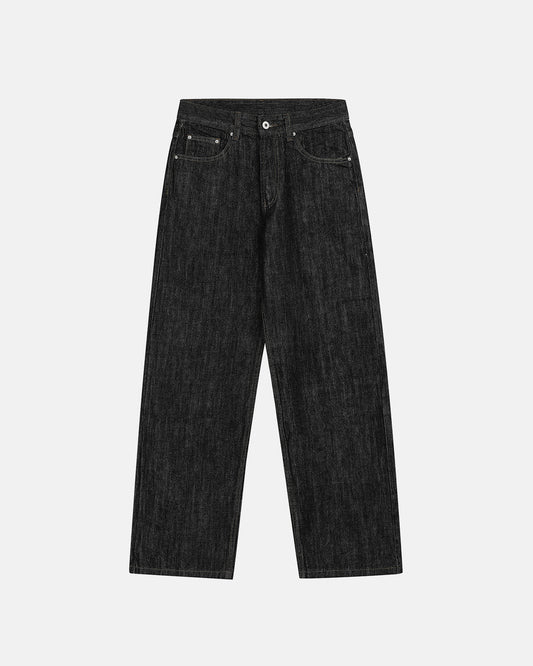 Raw Straight-leg Denim Pants | LCDEGO Streetwear