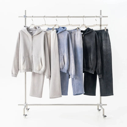Straight-Leg Acid Wash Sweatpants | LCDEGO Streetwear