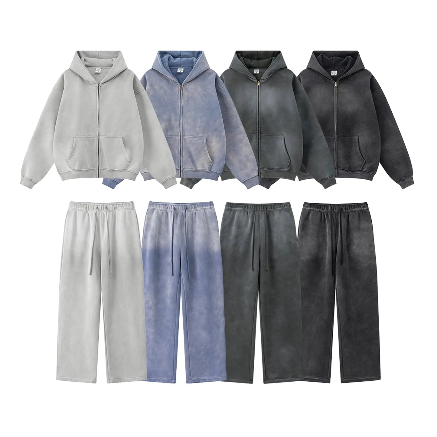 Straight-Leg Acid Wash Sweatpants | LCDEGO Streetwear