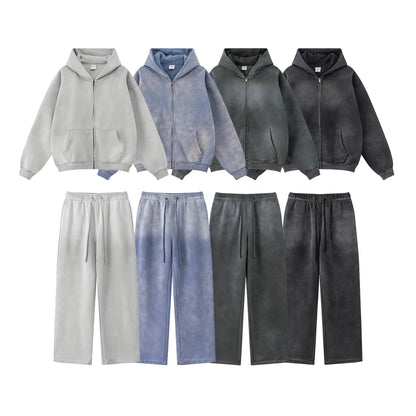 Straight-Leg Acid Wash Sweatpants | LCDEGO Streetwear