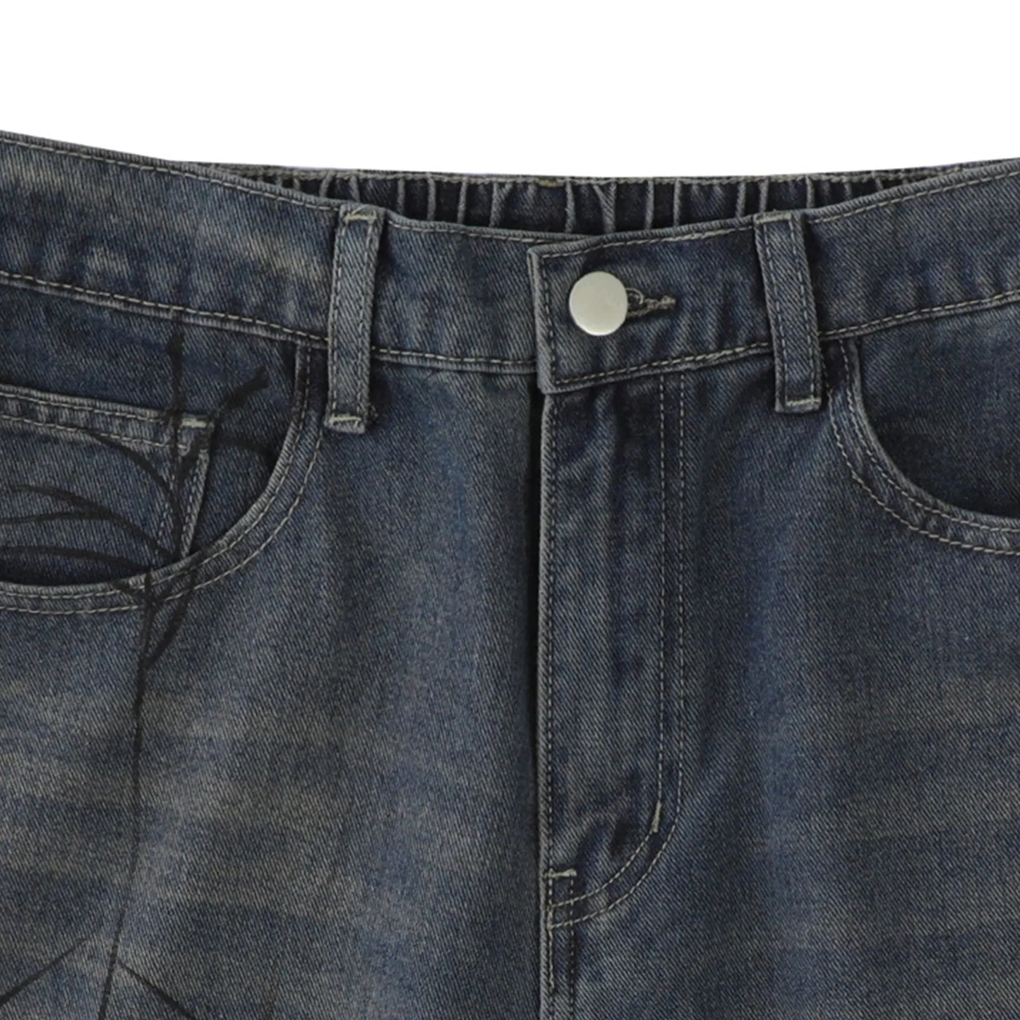 Spider Straight Leg Jorts | LCDEGO Streetwear