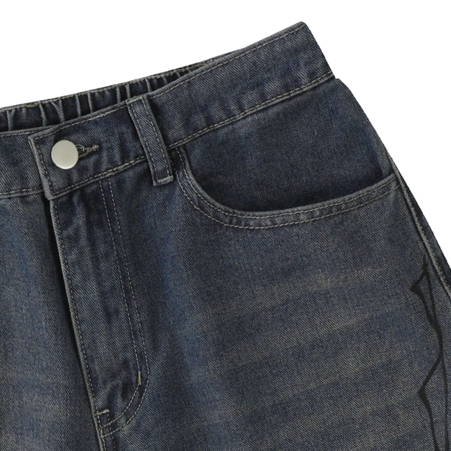 Spider Straight Leg Jorts | LCDEGO Streetwear