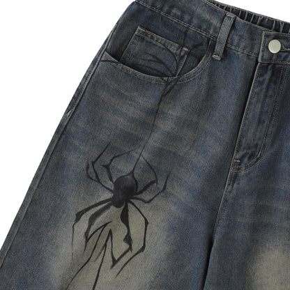 Spider Straight Leg Jorts | LCDEGO Streetwear