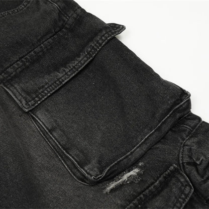 Multi Pockets Cargo Wide Leg Jeans | LCDEGO Streetwear