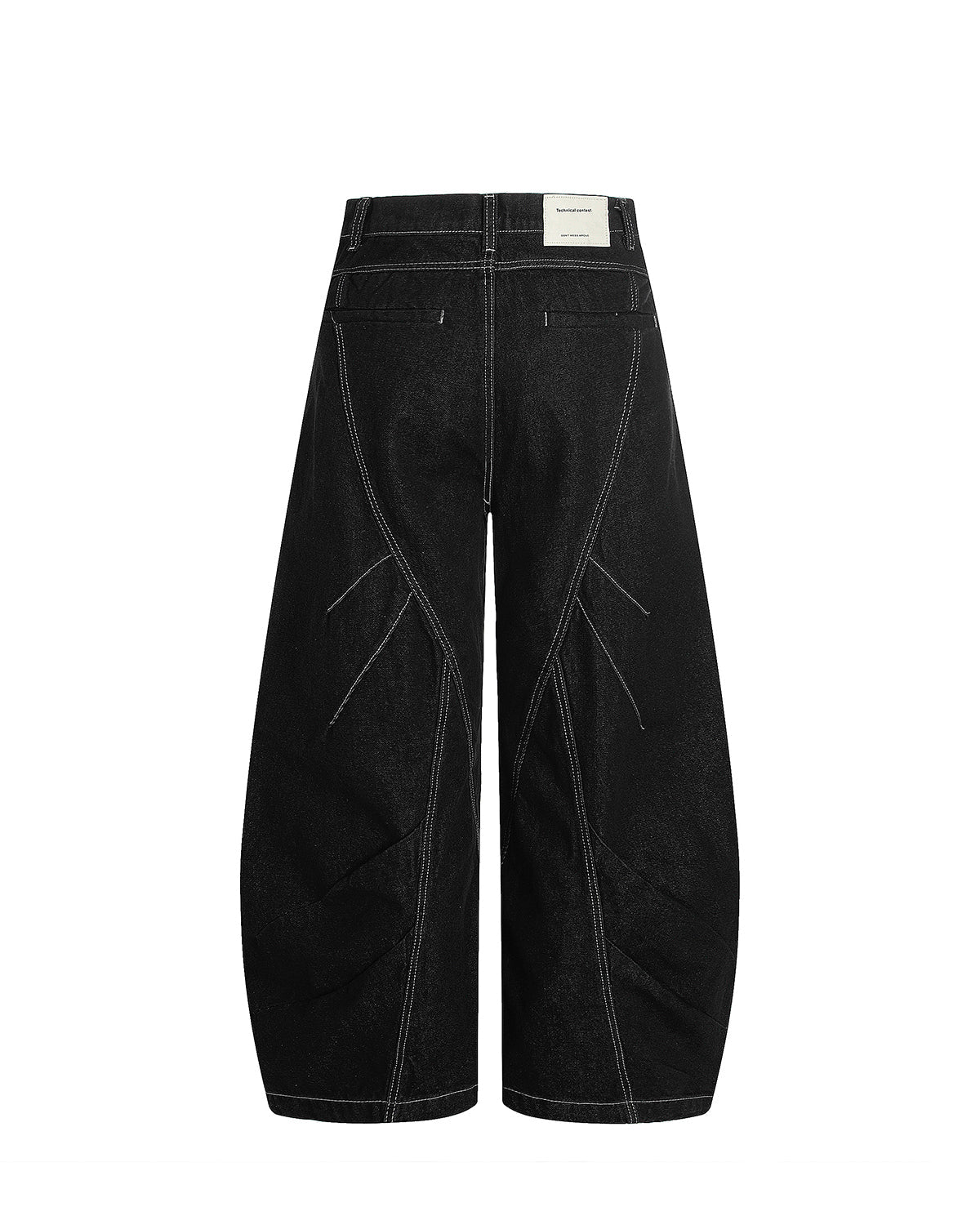 Black Stitching Barrel Jeans | LCDEGO Streetwear