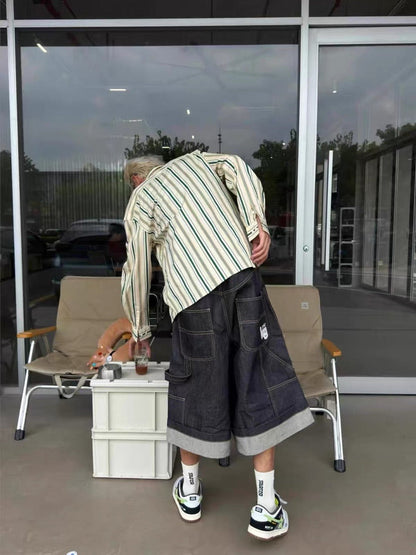 Raw Denim Carpenter Long Jorts | LCDEGO Streetwear