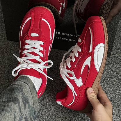 Couple's Fashion Casual Sneakers, British Low-Top Flat Racing Shoes, Lightweight Comfortable Street Trendy Shoes