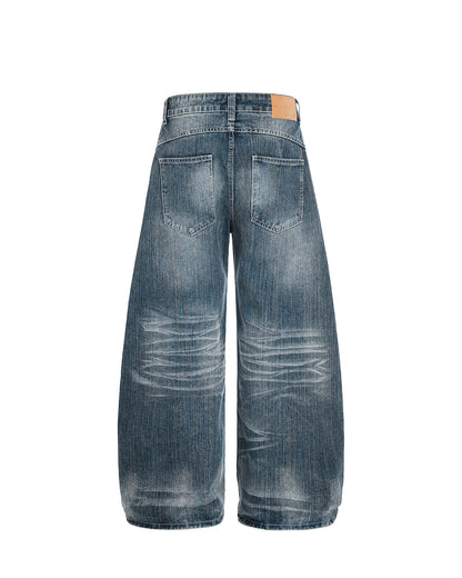 Bamboo Textured Barrel Jeans | LCDEGO Streetwear