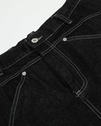 Black Stitching Barrel Jeans | LCDEGO Streetwear