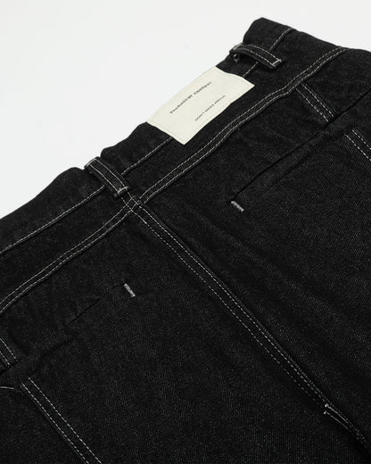 Black Stitching Barrel Jeans | LCDEGO Streetwear