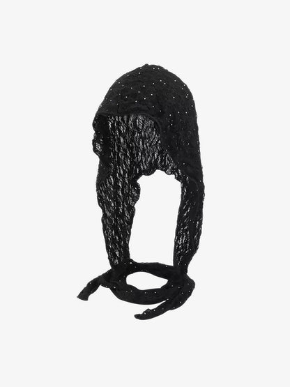 Vintage Lace Hollow Crochet Long Strap Headscarf Hat