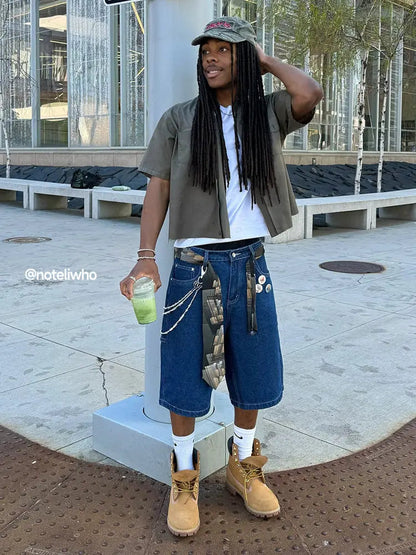 LCDEGO Vintage Straight Washed Jorts