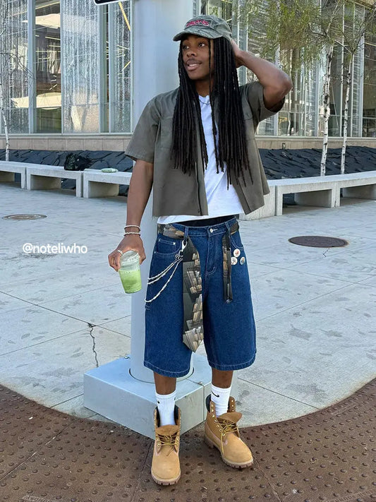 LCDEGO Vintage Straight Washed Jorts