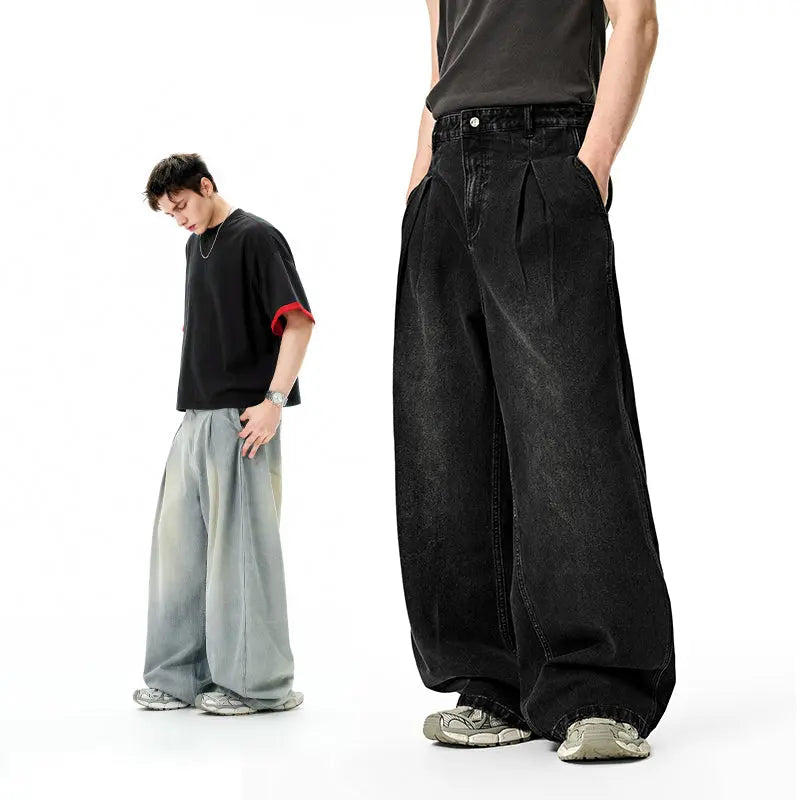 Acid Washed Super Baggy Jeans | LCDEGO Streetwear