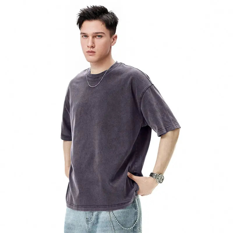 Heavy Boxy Fit Washed Tees | LCDEGO Streetwear