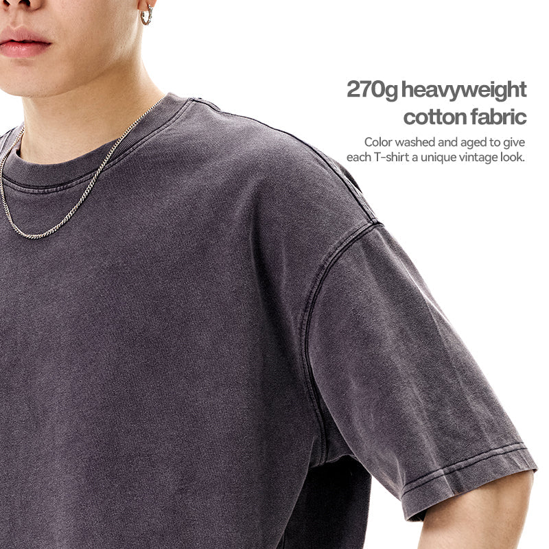 Heavy Boxy Fit Washed Tees | LCDEGO Streetwear