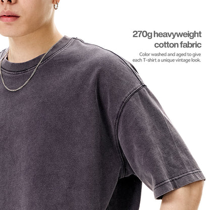 Heavy Boxy Fit Washed Tees | LCDEGO Streetwear