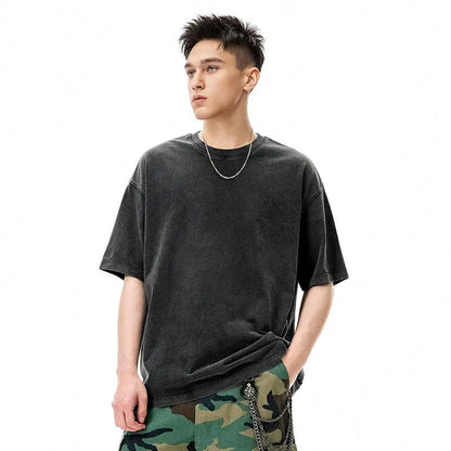 Heavy Boxy Fit Washed Tees | LCDEGO Streetwear