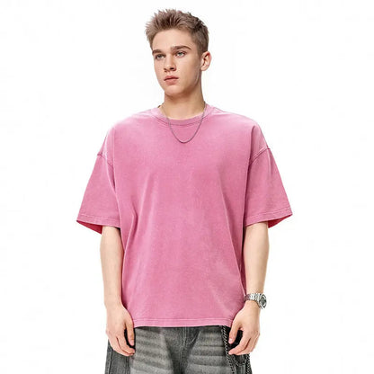 Heavy Boxy Fit Washed Tees | LCDEGO Streetwear