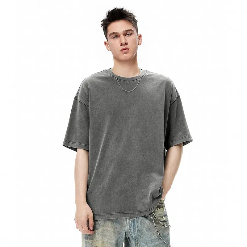 Heavy Boxy Fit Washed Tees | LCDEGO Streetwear