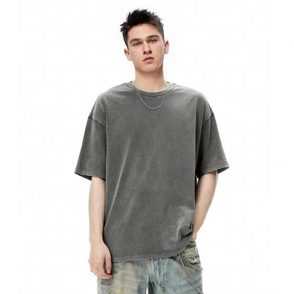 Heavy Boxy Fit Washed Tees | LCDEGO Streetwear