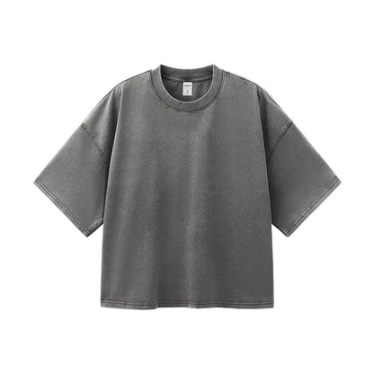 Heavy Boxy Fit Washed Tees | LCDEGO Streetwear