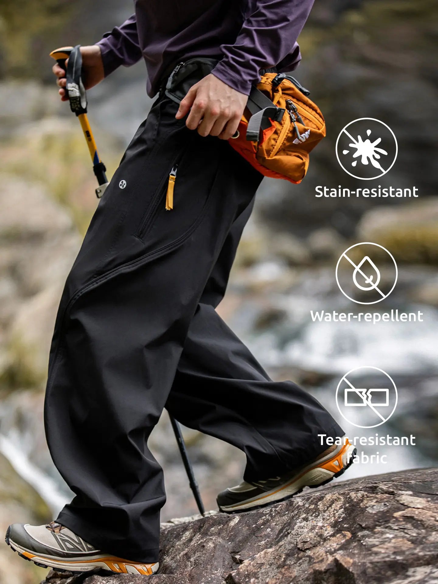Unisex Lightweight Water-Resistant Fit Durable Hiking Pants|LCDEGO