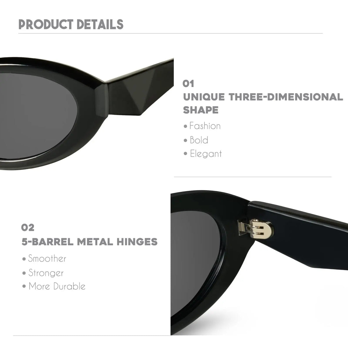 Retro Y2K Oval Cat Eye Sunglasses for Women