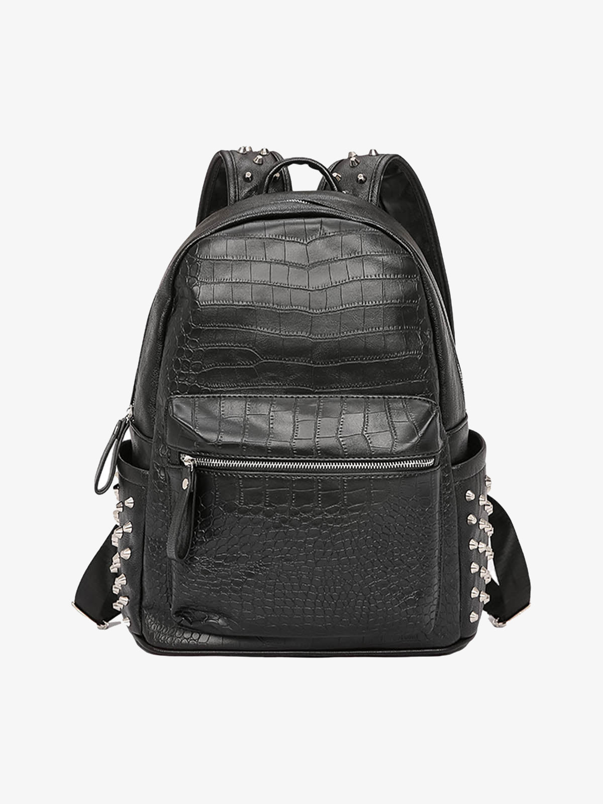 Rivet Crocodile-Print Backpack - 2464