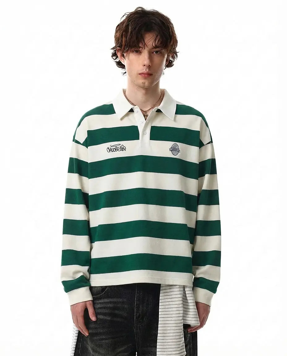 Green Rugby Polo Shirt | LCDEGO Streetwear